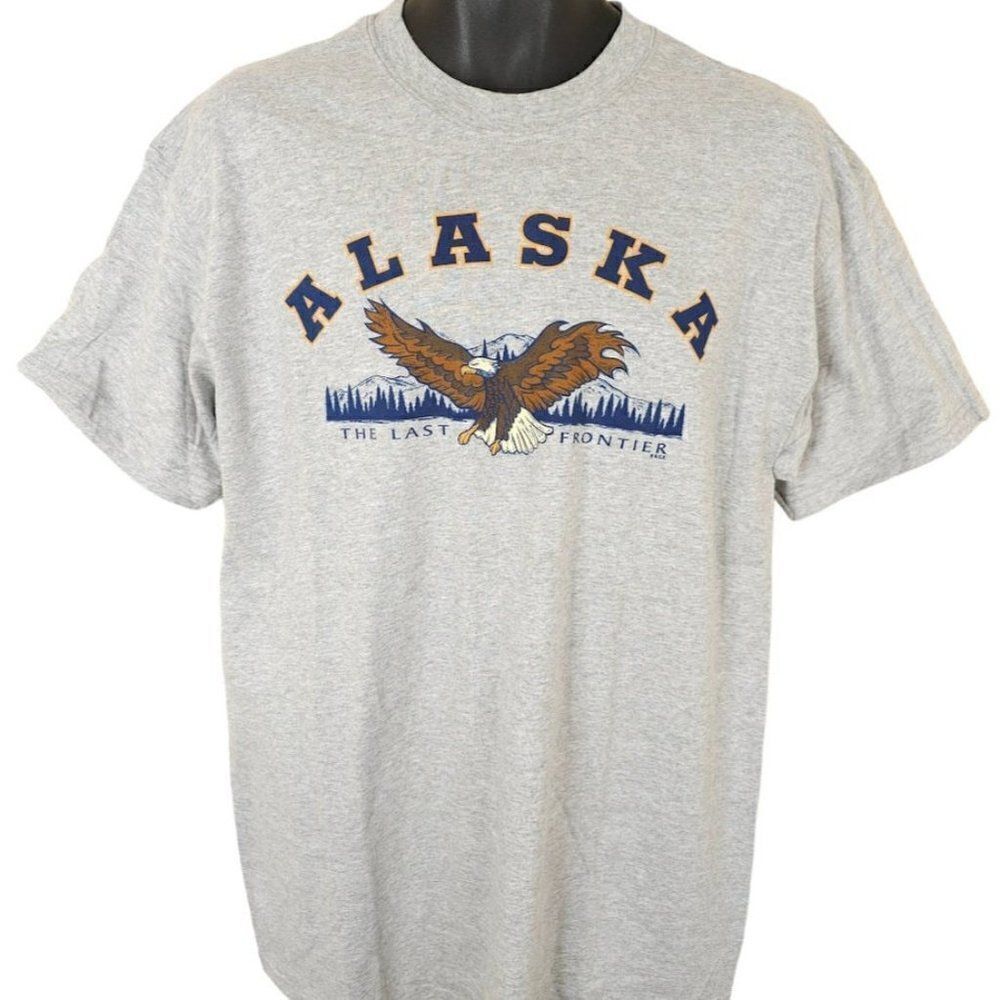 Alaska Bald Eagle T Shirt Mens Size Large Vintage 90s The Last Frontier Nature